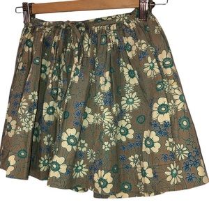maan kIDS AS NEW olive khaki floral print girls cotton skirt AS NEW cond…